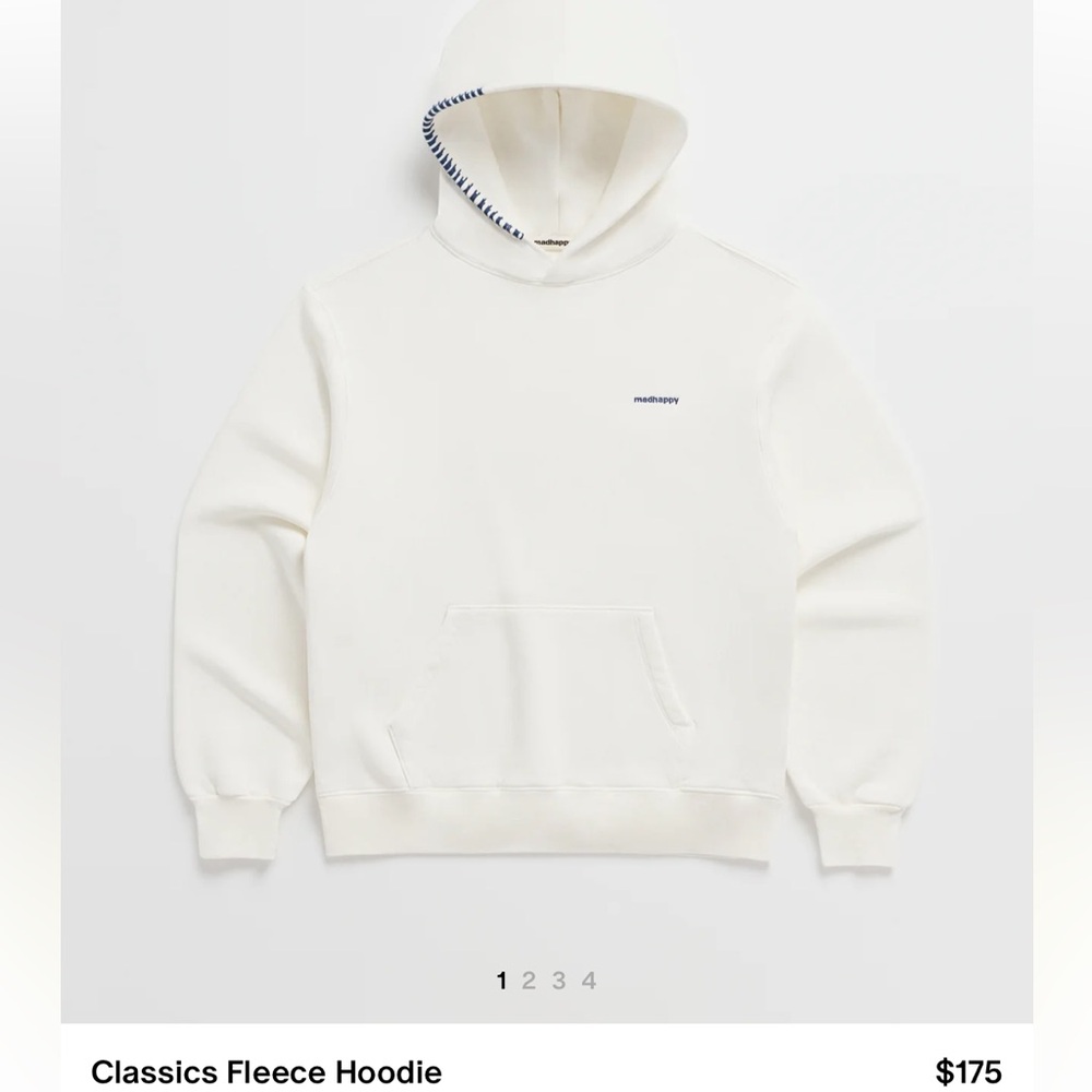 Madhappy cream with navy hoodie